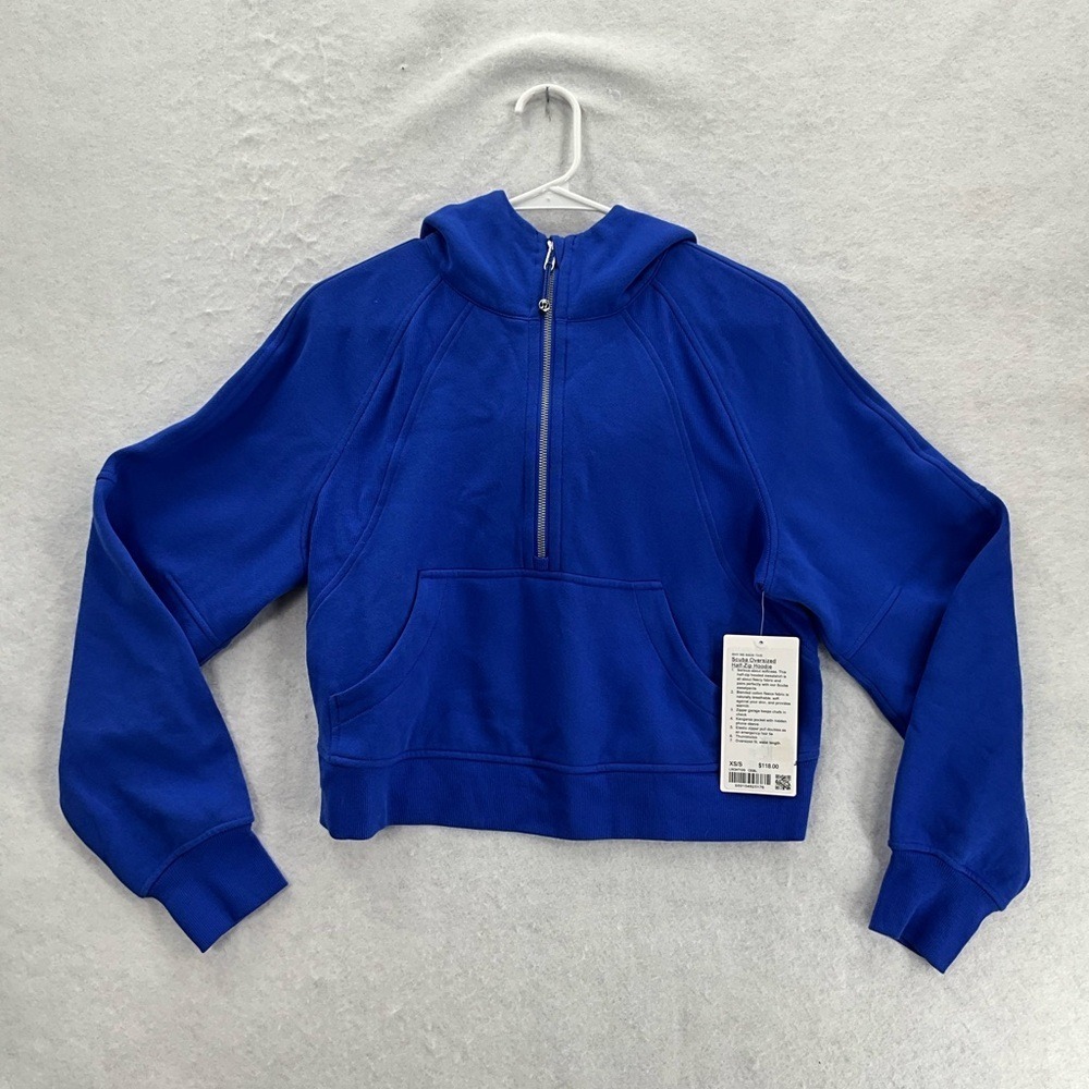 NWT 🍋 Lululemon Scuba Oversized Half-Zip Hoodie Curulean Blue Size XS/S